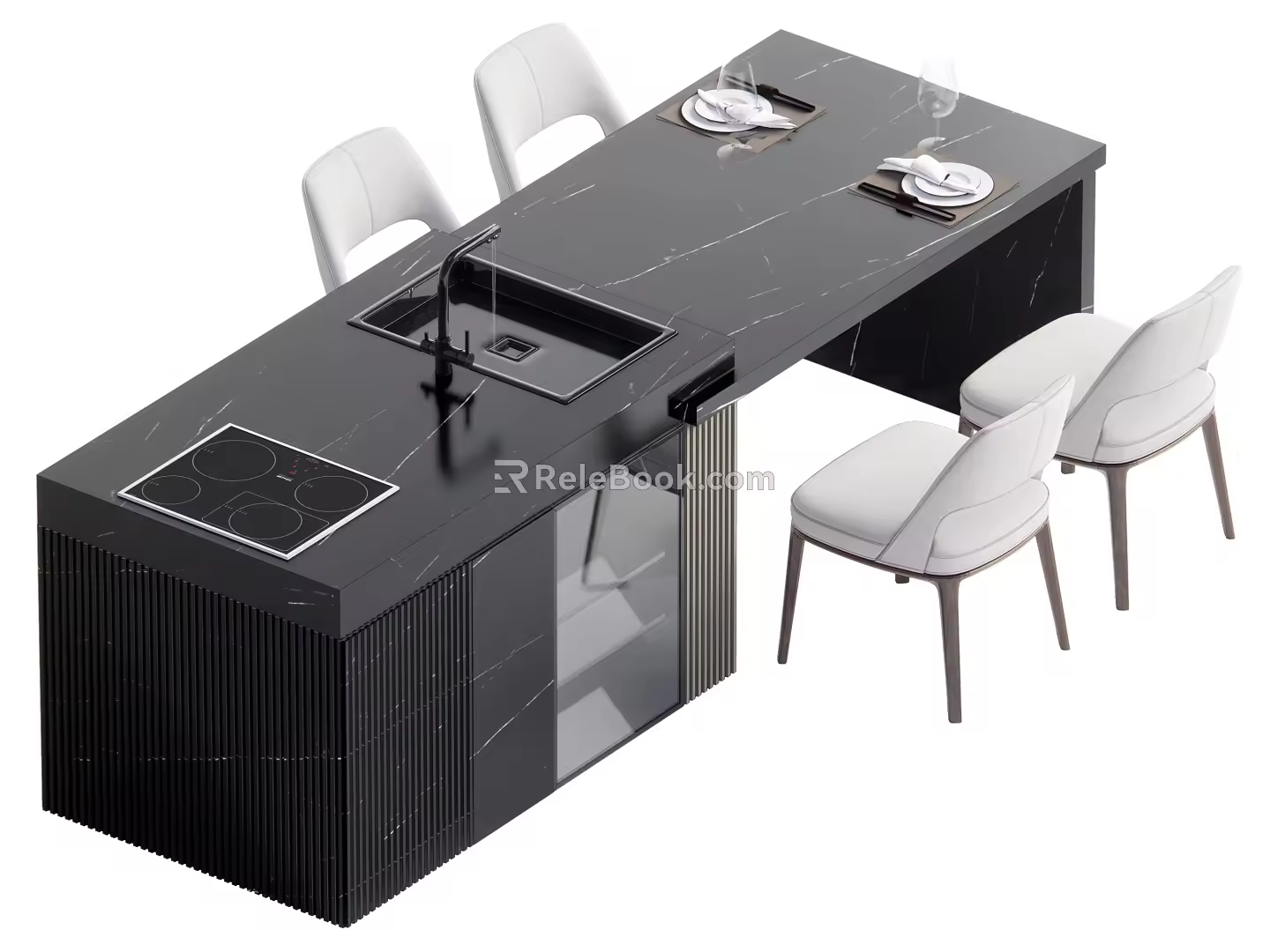 Nakajima Table and Chair Combination 3d model
