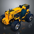 Yellow Toy Car With Black Details Large Wheels And Construction Style