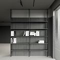 Black Bookshelf Storage Rack 3d model