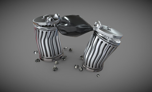 Modern trash can 3d model