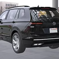 Black 2024 Volkswagen SUV With Shiny Exterior Front Grille And Modern Building Background