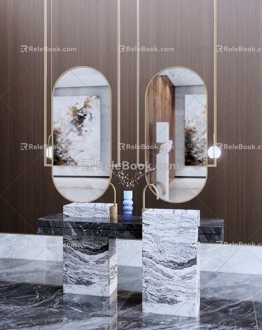 Light Luxury Wash Basin 3d model