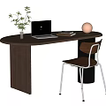 Desk and chair combination 3d model