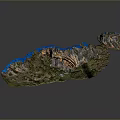 Detailed 3D Terrain Model With River Vegetation And Mountain Features