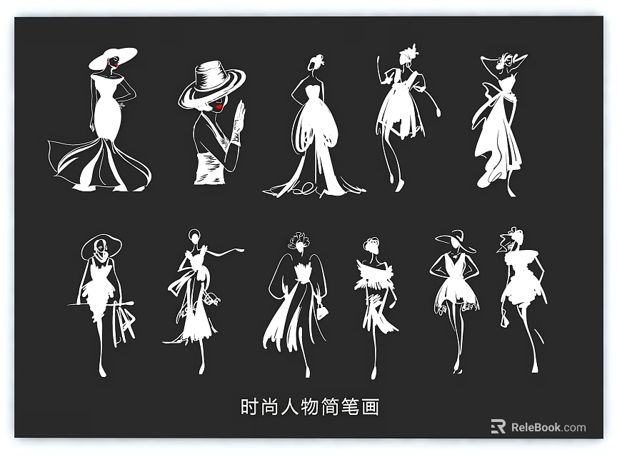 Stylish Wall Decor with Fashionable Character Sketches for Modern Home Interiors 3d model 
