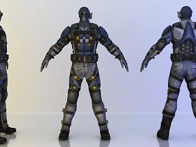 Modern game character special forces 3d model