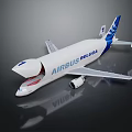 Airbus Beluga Airplane Model Featuring Open Nose Blue Tail And White Body