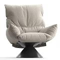 Blue And Light Gray Modern Plush Accent Chairs With Swivel Base For Comfortable Seating