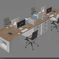 Modern Office Work Desk With Drawers Computers Office Chairs And Supplies
