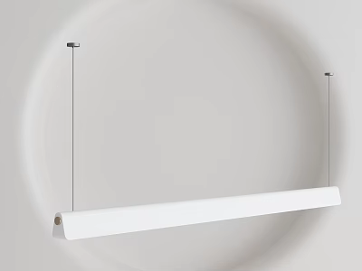 Modern Long White Pendant Light With Sleek Metal Frame And Minimalist Hanging Design 3d model