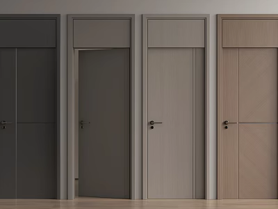 Modern Swing Doors in Various Neutral Tones for Home Interior Design 3d model