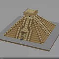 Ancient Pyramid Style Building Model With Stepped Structure Top Temple And Base Platform 3d model