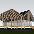 Modern Wooden Boutique Guesthouse With Sloped Roof And Large Glass Windows In Natural Surroundings