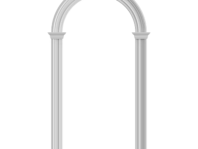 White Archway Component With Decorative Columns And Classic Architectural Design 3d model