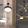 Modern Ceiling Fan with Light and Wooden Blades in Various Color Options