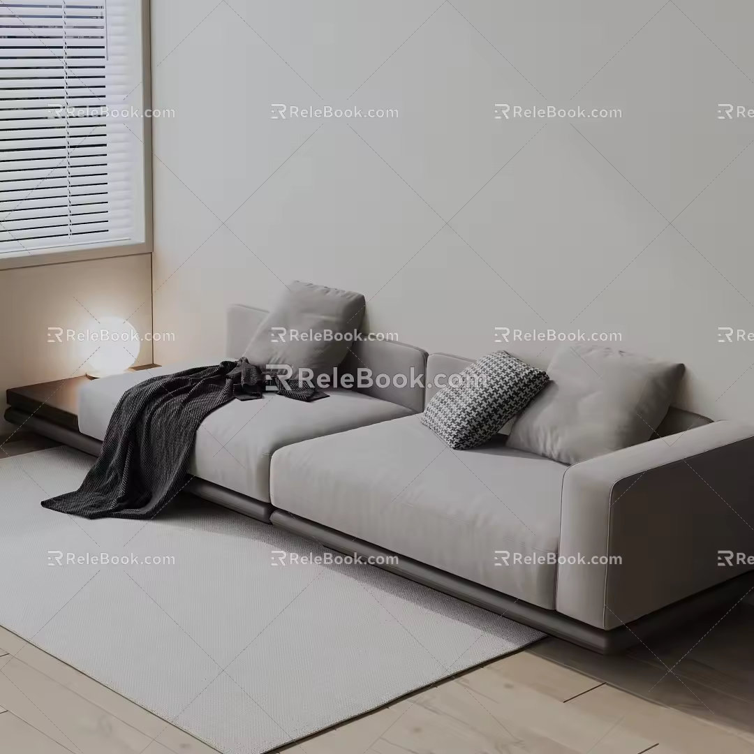 Three-seat sofa 3d model
