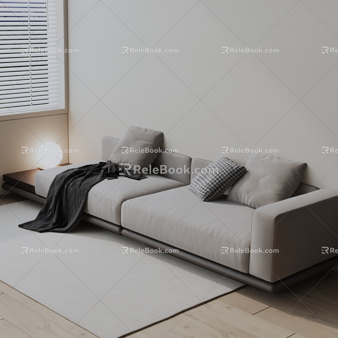 Three-seat sofa 3d model