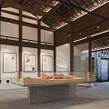 Traditional Chinese Architecture Featuring Tile Roof Wooden Structure Old Building Stone Steps and White Decorations