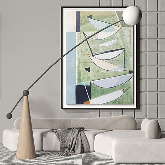 Modern decorative painting floor lamp combination 3d model