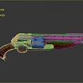 Classic Revolver With Metallic Finish And Wooden Grip Shiny Surface Design