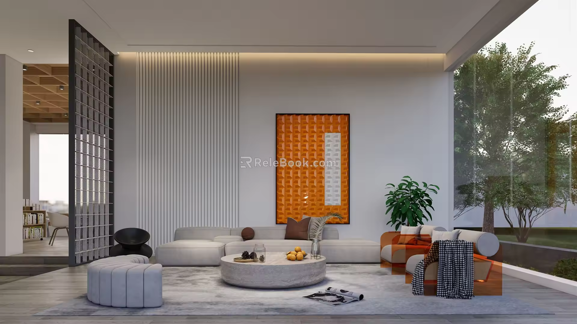 Modern reception area 3d model