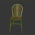 Elegant Wooden Single Chair With Intricate Carved Backrest And Upholstered Seat