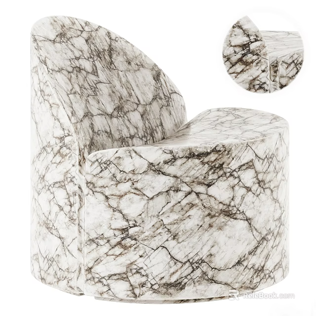 Modern Elegant Armchair With Stunning Marble Texture And Comfortable Design Features 3d model