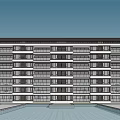Modern Residential Building Simple Multi-storey Residence 3d model