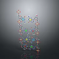 Colorful Molecular Structure Cat Shaped Decorative Household Item with Atom Model