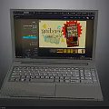 Modern Laptop With Digital Screen Display And Interface Elements