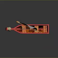 Wooden Boat With Red Hull White Sail Wooden Planks And Ropes Design