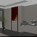 Modern Minimalist Built In Household Buddha Niche Cabinet With Soft Decorative Lighting For Home Worship
