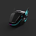 Game Movie Character With Black Device Glowing Lines Wing Like Structure Number 6