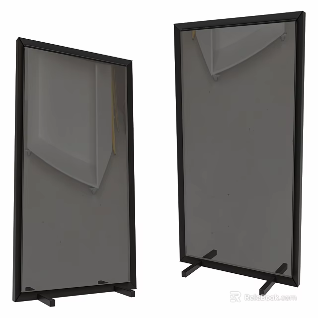 Full Length Floor Standing Mirrors with Black Frame for Home Decoration Use 3d model 