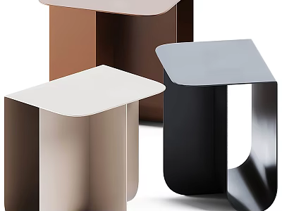Modern Minimalist Coffee Table Collection With Neutral Tones And Geometric Design 3d model