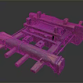Vintage Wooden Handloom Traditional Daily Life Weaving Tool with Multi Part Structure