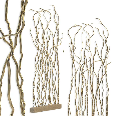 Golden Twig Like Decorative Ornament Set For Home Living Room Decoration 3d model
