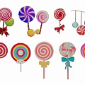 Various Colorful Lollipop Ornaments With Bowknot Hanging Decorative Designs
