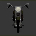 Classic Green Motorcycle With Brown Leather Seat And Chrome Details Shiny Finish