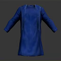 Blue Open Front Robe With Long Sleeves And Flowy Fabric On Neutral Gradient Background 3d model