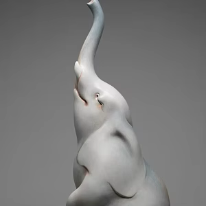 Long-nose ceramic elephant 3d model