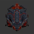 Mechanical Creature Character With Glowing Red Eyes And Complex Armor Structure 3d model