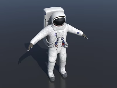 White Astronaut Spacesuit with Helmet Backpack and Gloves for Space Missions 3d model