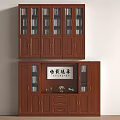 Two Tiered Traditional Chinese Solid Wood Bookcase With Glass Doors And Drawers