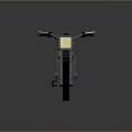 Pixelated Low Poly Motorcycle Design With Brown Seat Yellow Headlight And Black White Wheels