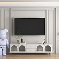 Jane European paint TV cabinet LCD TV kaws doll ornaments 3d model