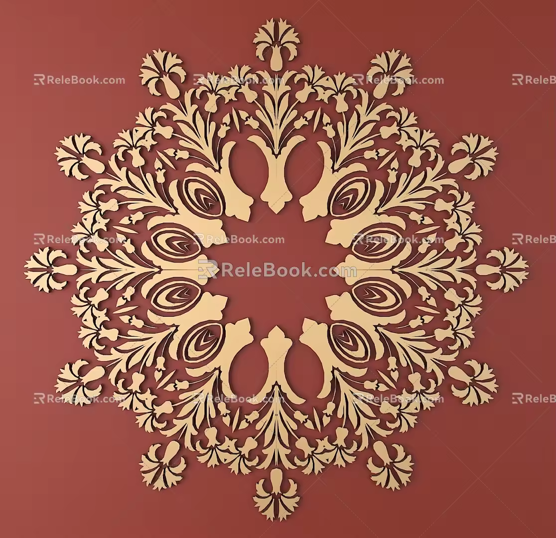 European-style Metal Carved European Pattern Hollow-out Carved Pattern Classical Baroque Carved 3d model