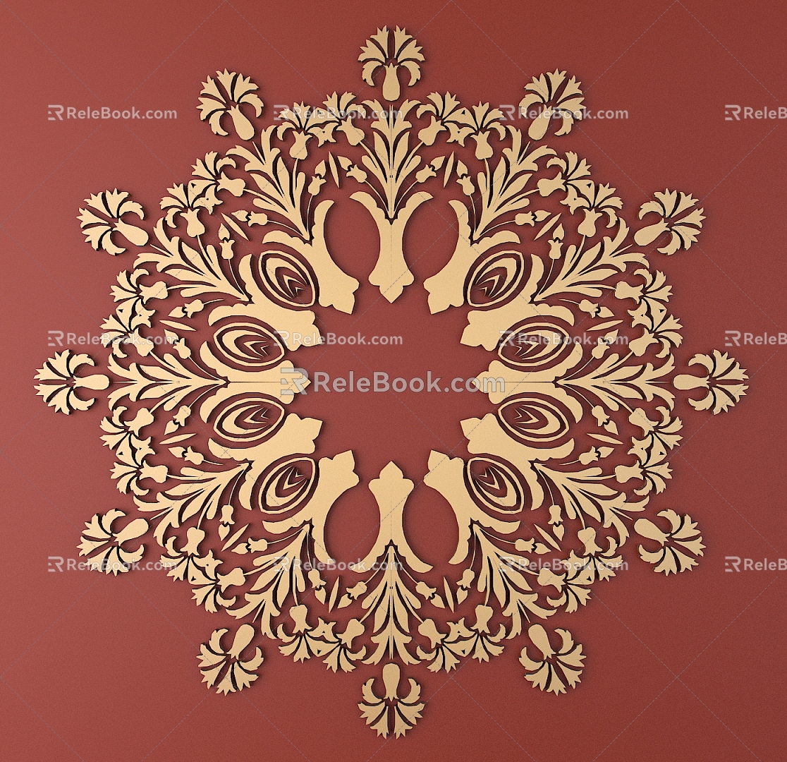 European-style Metal Carved European Pattern Hollow-out Carved Pattern Classical Baroque Carved 3d model