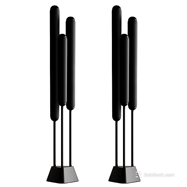 Black Modern Minimalist Floor Lamp With Multi Rod Design For Home Interior Decor 3d model 