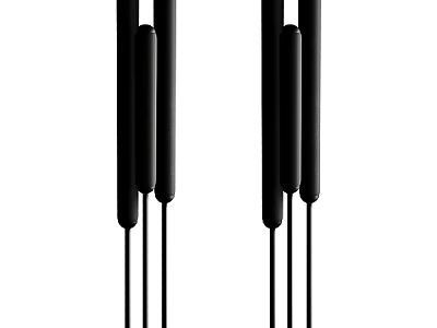 Black Modern Minimalist Floor Lamp With Multi Rod Design For Home Interior Decor 3d model